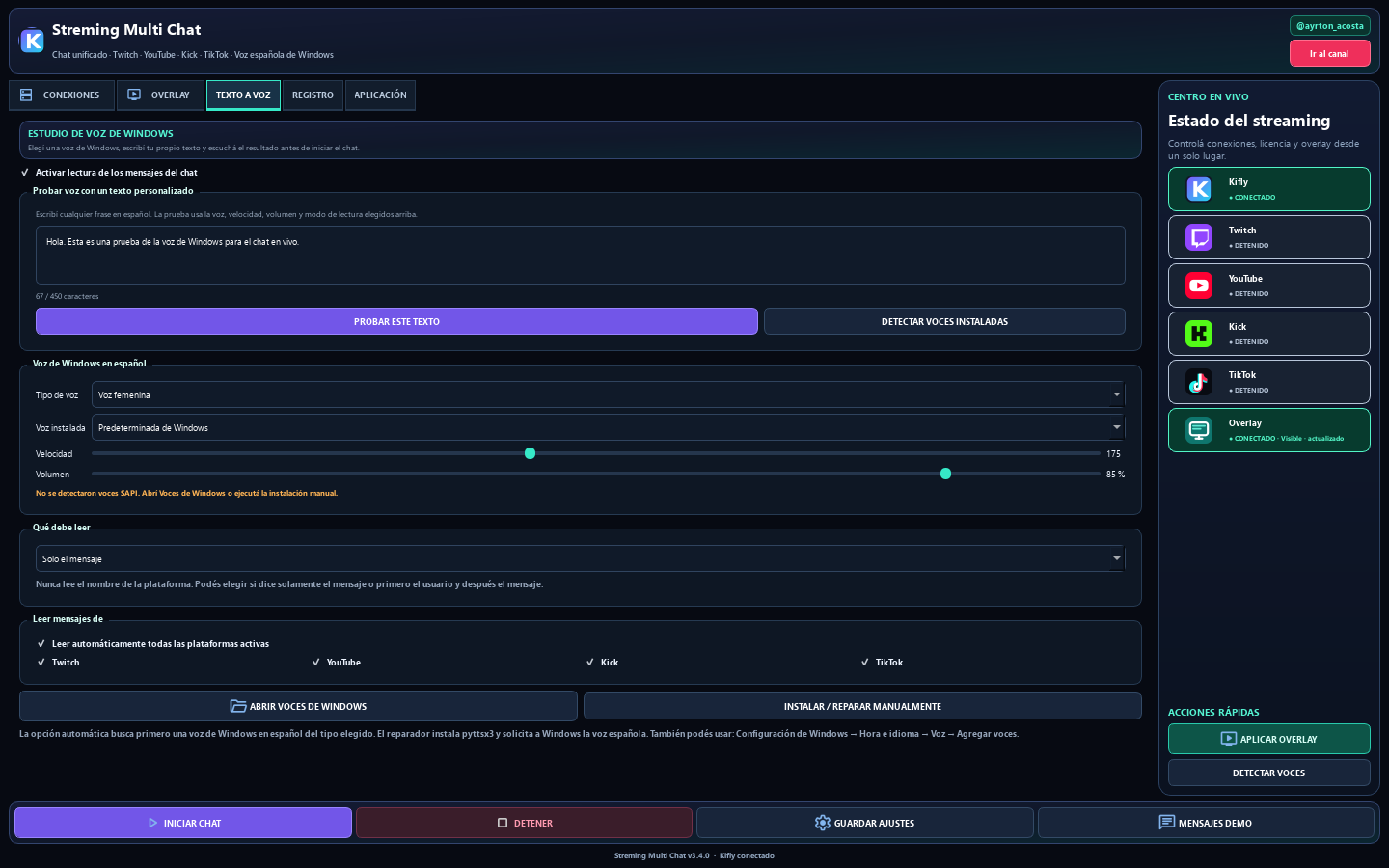 Text-to-speech settings